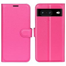  Google Pixel 8 Fodral Litchi Textur Rosa