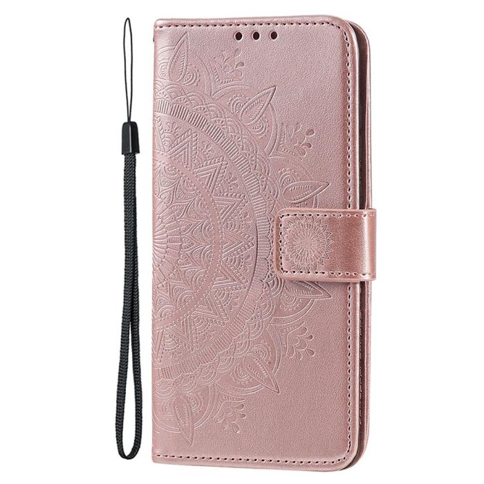 Bild 5,  iPhone 15 Fodral Mandala Läder Roséguld