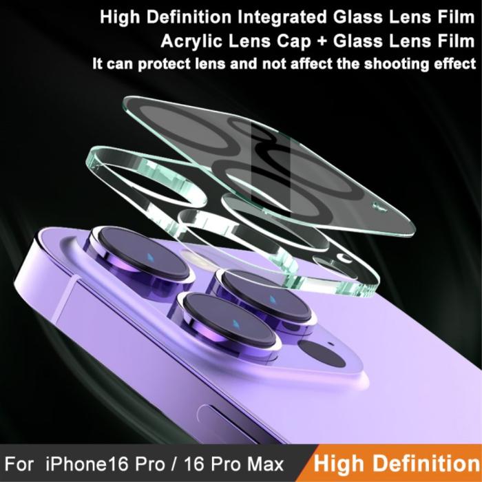 Bild 3, IMAK IMAK iPhone 16 Pro/16 Pro Max Linsskydd Härdat Glas