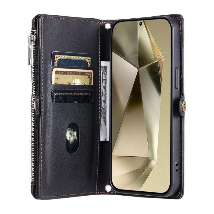 Bild 2,  Samsung Galaxy S25 FE Fodral Multifunktionellt Läder Svart