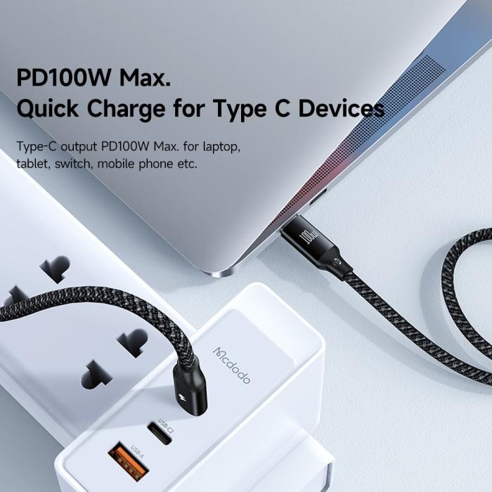 Bild 6, MCDODO Mcdodo 1.2m 3in1 USB-C Till USB-C 100W/Lightning/Apple Watch