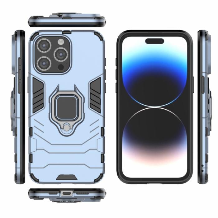 Bild 2,  iPhone 15 Pro Max Skal Hybrid Armor Ring Navy Blue