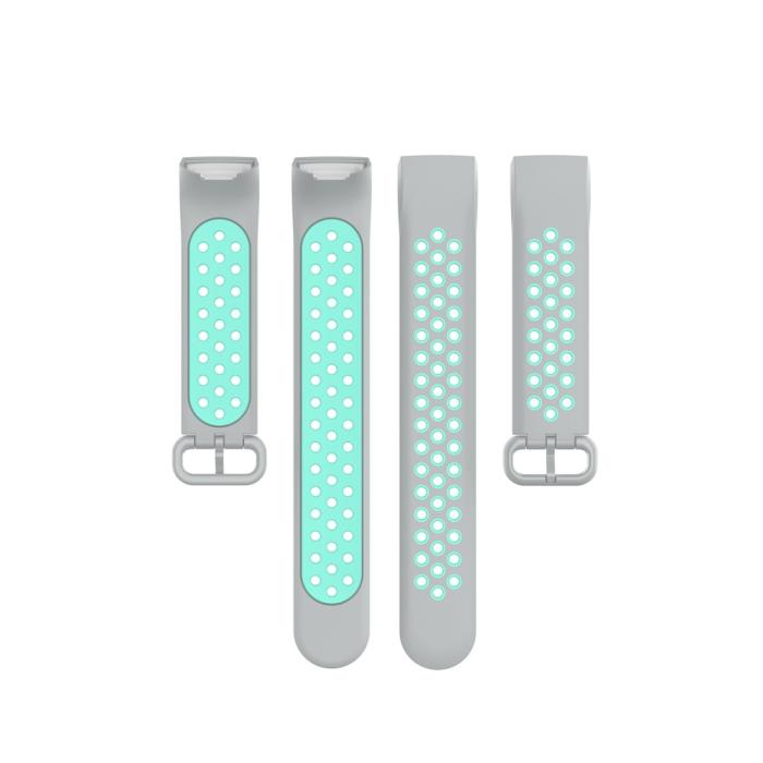 Bild 5,  Fitbit Charge 4/3 Silikon Träningsarmband Grå/Cyan
