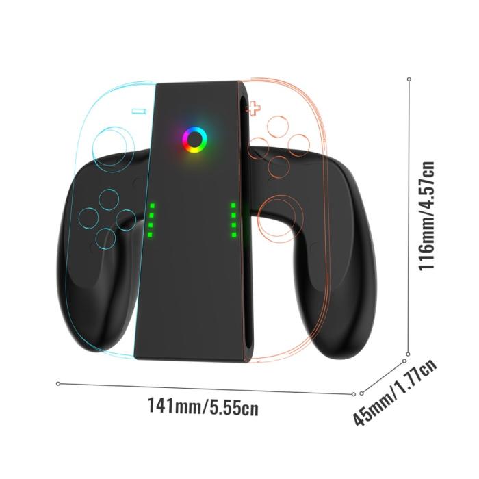 Bild 5, JYS JYS Nintendo Switch 2 Joy-Con Charging Grip Svart