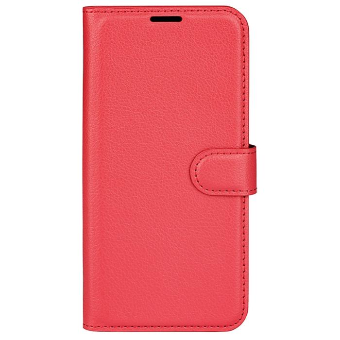 Bild 5,  Samsung Galaxy S24 Plus Fodral Litchi Textur Röd