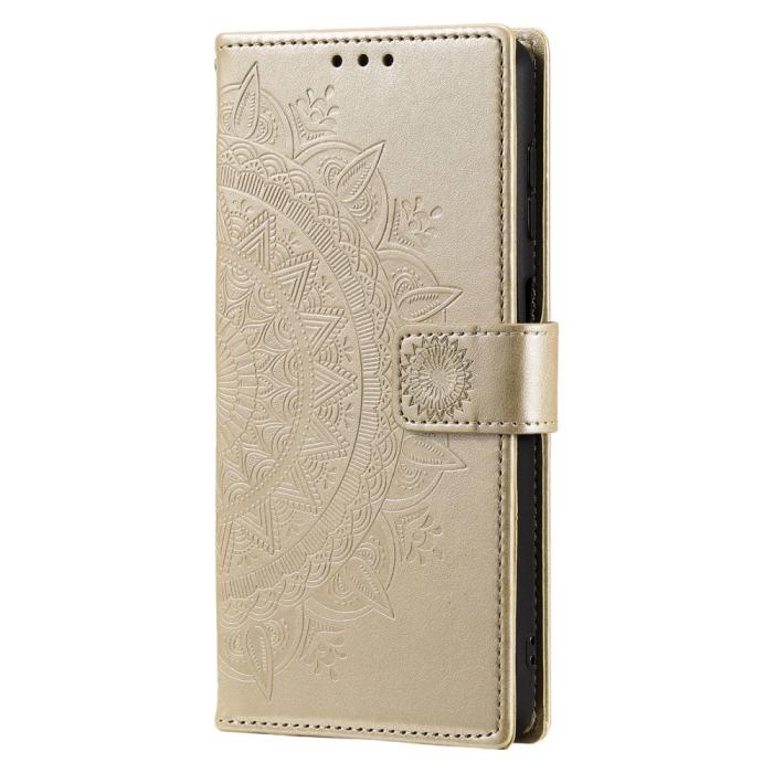 Bild 4,  Samsung Galaxy A54 5G Fodral Mandala Läder Guld