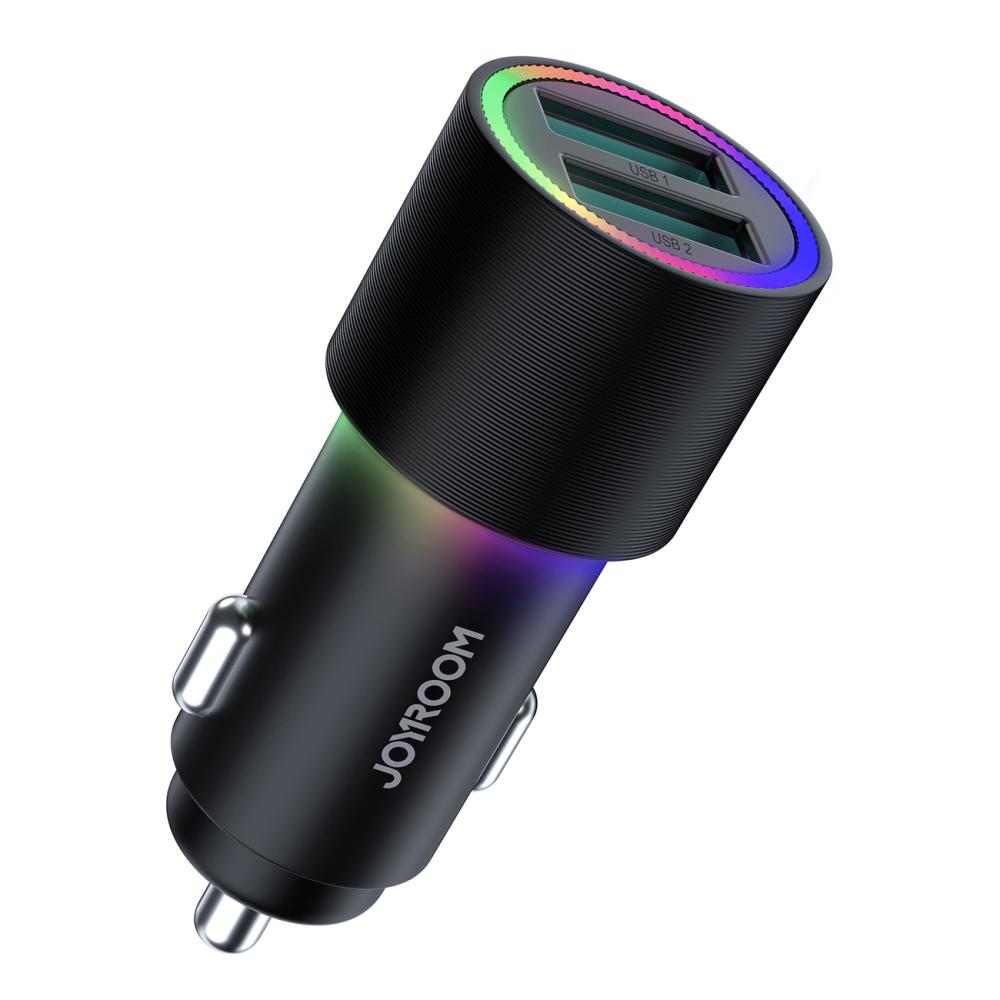 JOYROOM Joyroom 24W Billaddare LED 2x USB-A Svart