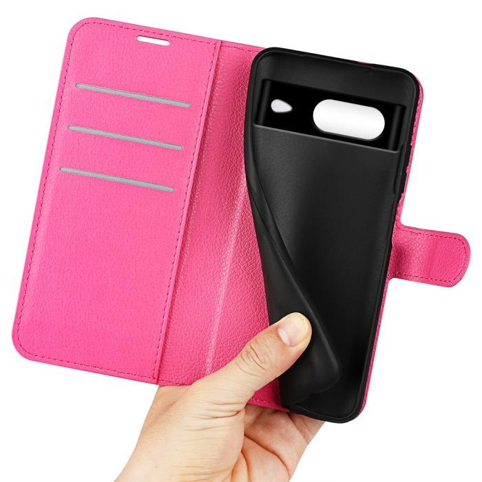 Bild 4,  Google Pixel 8 Fodral Litchi Textur Rosa