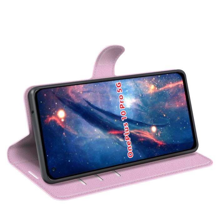 Bild 6,  OnePlus 10 Pro 5G Fodral Litchi Textur Ljus Rosa