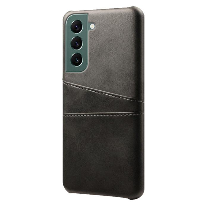 Bild 2,  Samsung Galaxy S24 Läderbelagt Skal Med Kortfack Svart