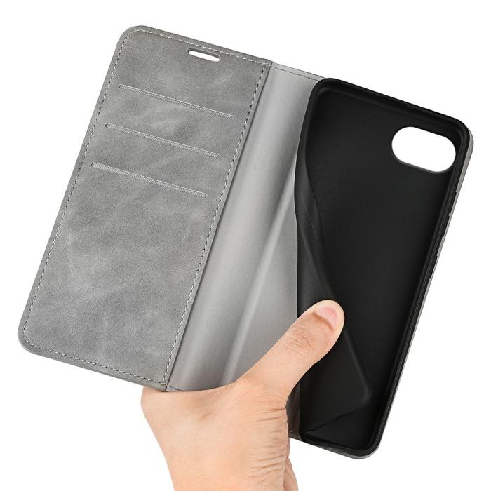 Bild 4,  iPhone 17e / 16e Fodral Flip Skin Touch Grå