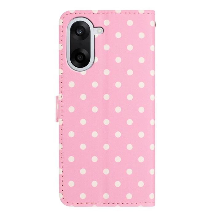 Bild 2,  OnePlus Nord CE5 Fodral Polka Dot Rosa / Vit