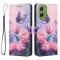  Motorola Moto G06 / G06 Power Fodral Med Tryck Rosa Blommor