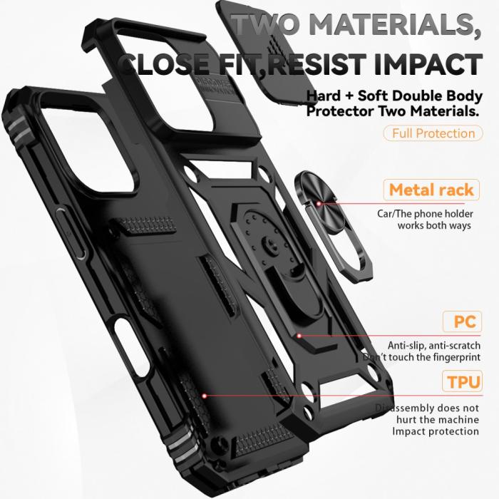 Bild 5,  iPhone 16 Pro Skal CamShield Ring Hybrid Svart