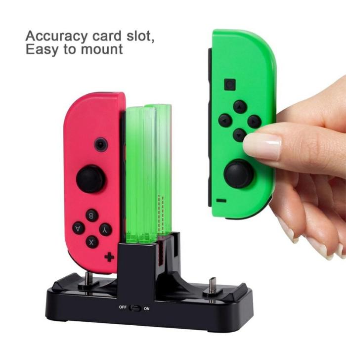 Bild 2, DOBE DOBE LED Laddningsstation För Joy-Con/Pro Handkontroller Svart