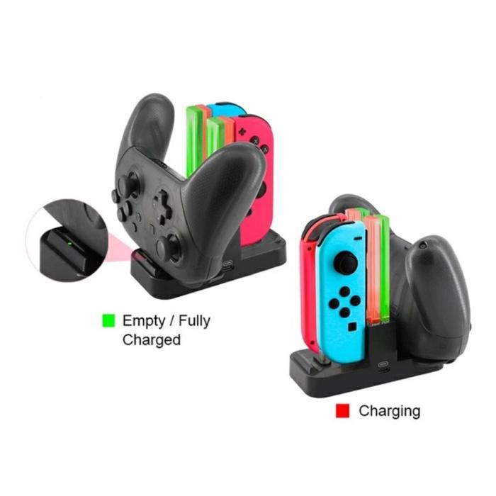 Bild 4, DOBE DOBE LED Laddningsstation För Joy-Con/Pro Handkontroller Svart