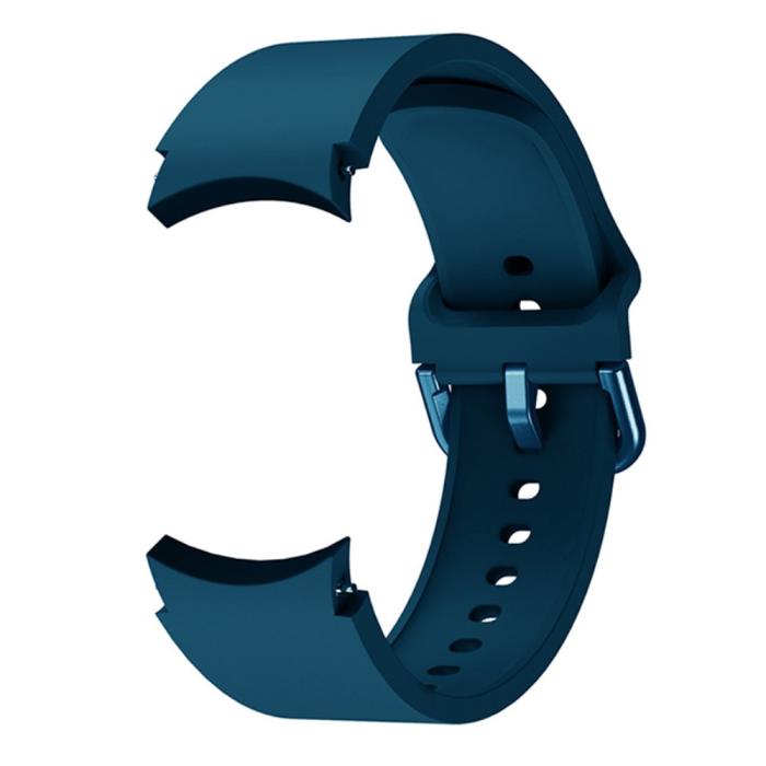Bild 2,  Silikon Armband För Galaxy Watch 4/5/5 Pro/6/7/FE Mörk Blå