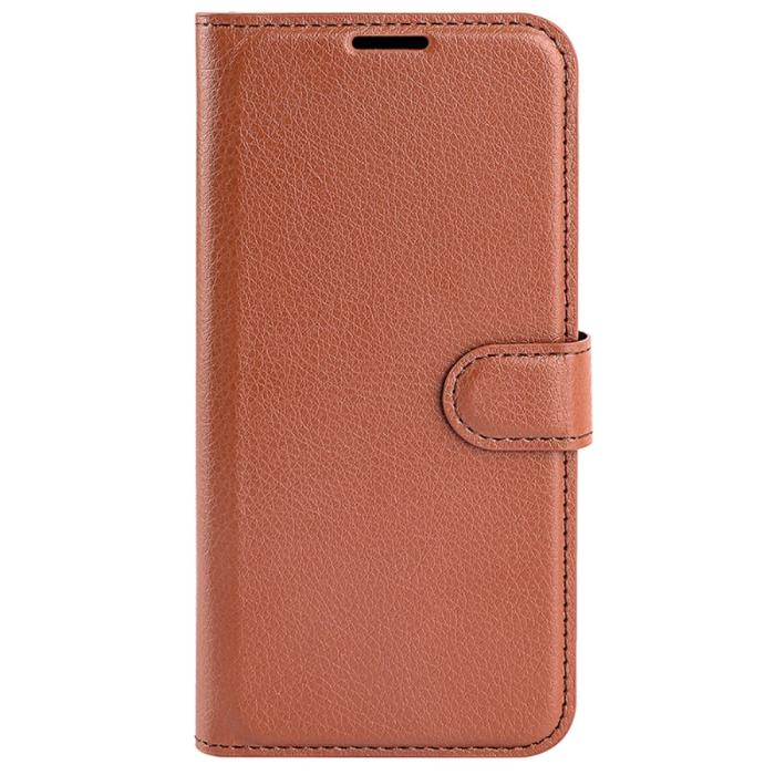 Bild 5,  Samsung Galaxy S24 Fodral Litchi Läder Brun