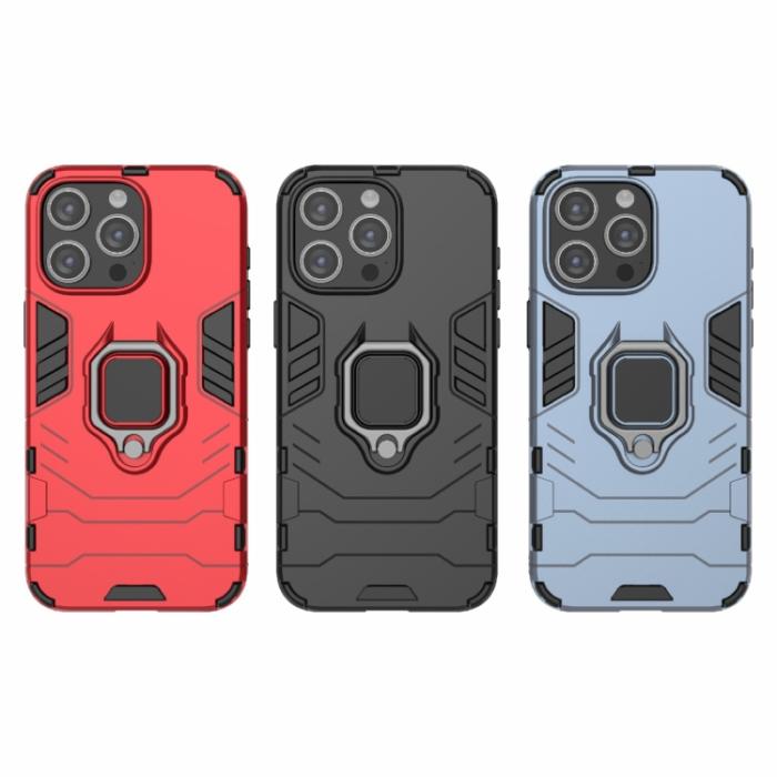 Bild 5,  iPhone 15 Pro Max Skal Hybrid Armor Ring Navy Blue