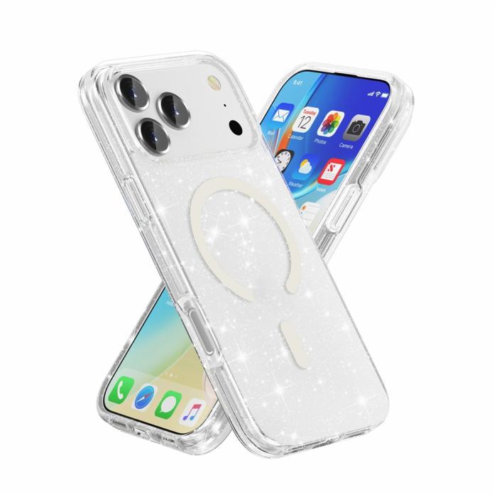 Bild 2,  iPhone 17 Pro Max Skal MagSafe Glitter Transparent