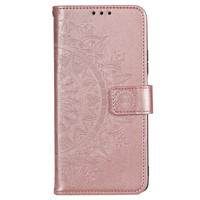 Bild 4,  Motorola Moto E22i Fodral Mandala Läder Roséguld