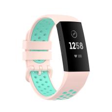  Fitbit Charge 4/3 Silikon Tr&auml;ningsarmband Ljus Rosa/Gr&ouml;n
