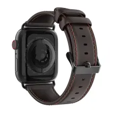 DUX DUCIS DUX DUCIS Apple Watch 42/44/45/46/49 mm Klockarmband &Auml;kta L&auml;der M&ouml;rk Brun