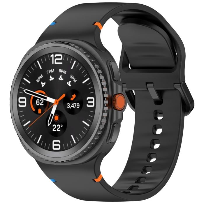 Bild 2,  Galaxy Watch 8 46/44/40 mm Klockarmband Silkon Svart