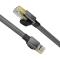  10m Cat8 40Gbps RJ45 S/FTP Platt Nylon Nätverkskabel Grå