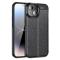  iPhone 15 Skal Litchi Textur Svart