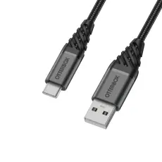 OtterBox OtterBox Premium 1m USB-C - USB-A Kabel Nylonfl&auml;tad Svart