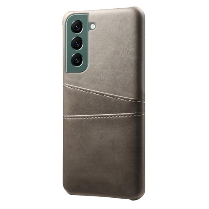 Bild 2,  Samsung Galaxy S24 Läderbelagt Skal Med Kortfack Grå