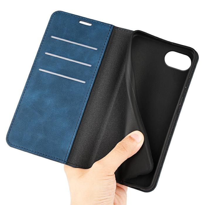 Bild 4,  iPhone 17e / 16e Fodral Flip Skin Touch Blå