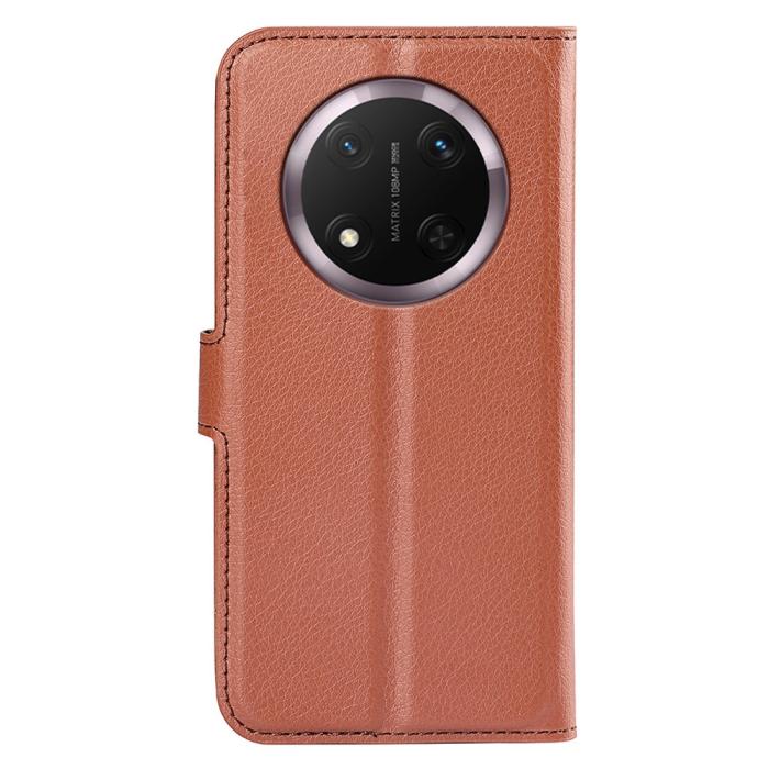Bild 6,  Honor Magic7 Lite Fodral Litchi Läder Brun