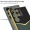 GKK GKK Galaxy S24 Ultra Skal Läder Hybrid Electroplate Vit