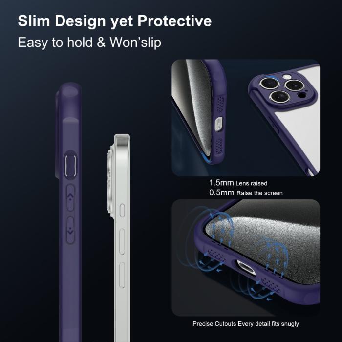 Bild 5, LEEU DESIGN LEEU DESIGN iPhone 16 Pro Max Skal Shockproof Mörk Blå/Lila