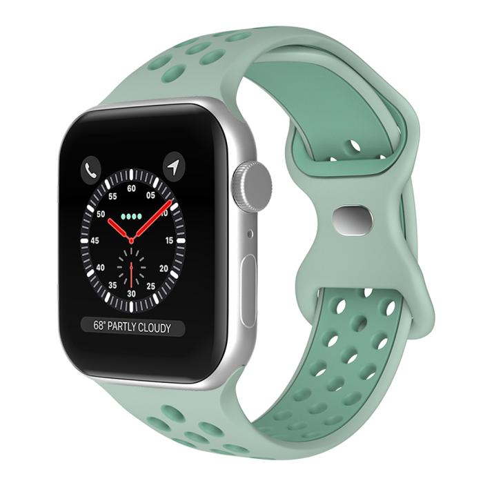 Bild 2, ColorPop Sportarmband Dual-Color Apple Watch 42/41/40/38 mm (M/L) Grön