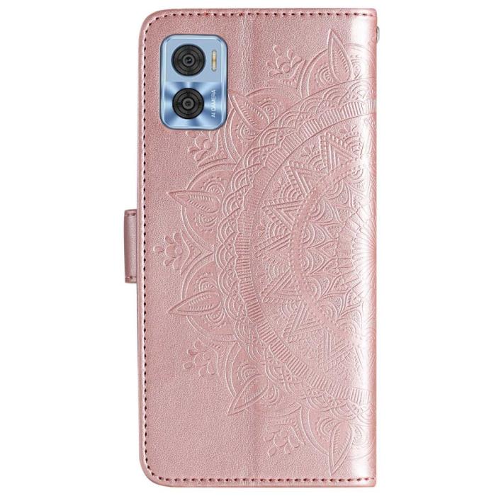 Bild 5,  Motorola Moto E22i Fodral Mandala Läder Roséguld