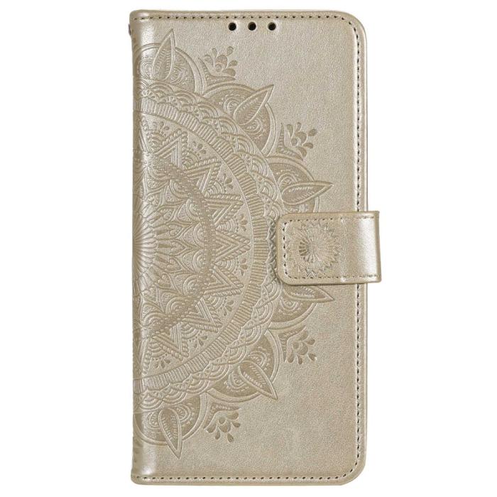 Bild 4,  Motorola Moto E22i Fodral Mandala Läder Guld