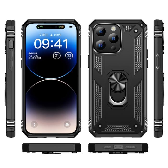 Bild 2,  iPhone 15 Pro Skal Hybrid Armor Ring Svart
