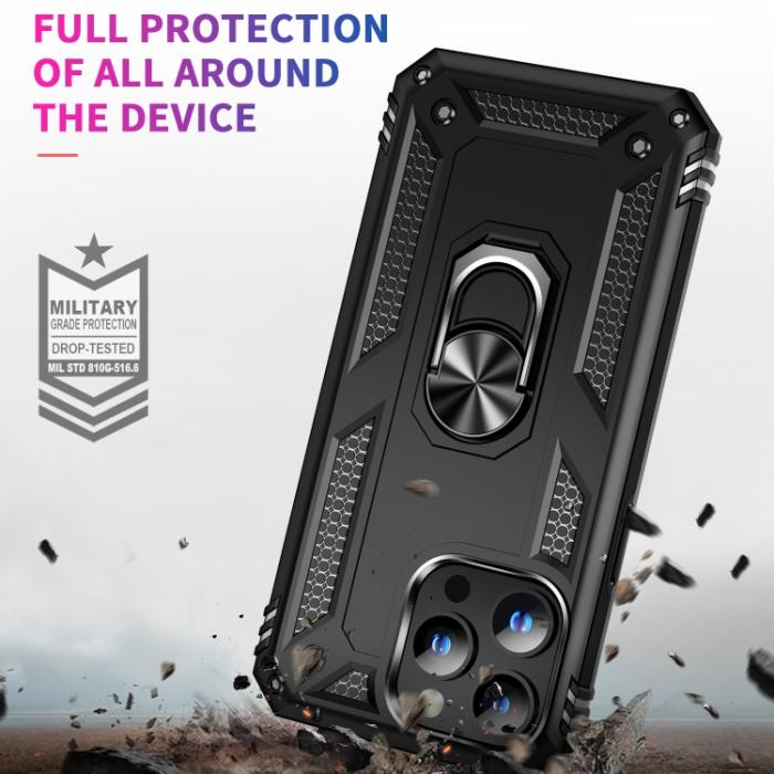 Bild 3,  iPhone 15 Pro Skal Hybrid Armor Ring Svart
