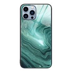  iPhone 15 Pro Skal Marmor H&auml;rdat Glas Waves