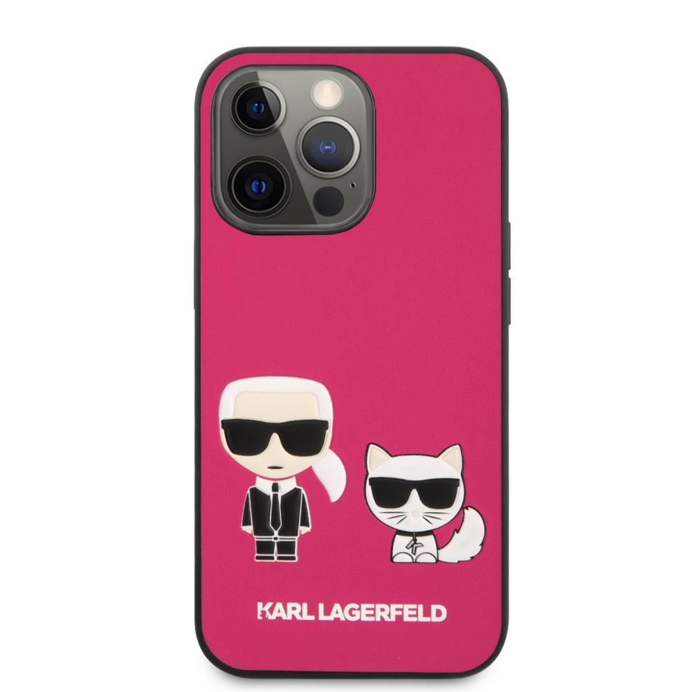 Karl Lagerfeld Karl Lagerfeld iPhone 13 Pro Max Skal Karl & Choupette PU Läder Fuchsia