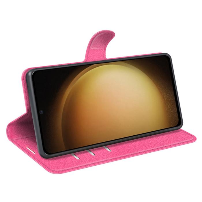Bild 3,  Samsung Galaxy S24 Plus Fodral Litchi Textur Rosa