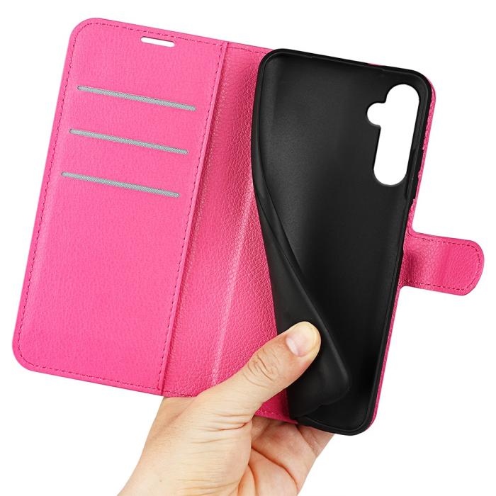 Bild 4,  Samsung Galaxy S24 Plus Fodral Litchi Textur Rosa