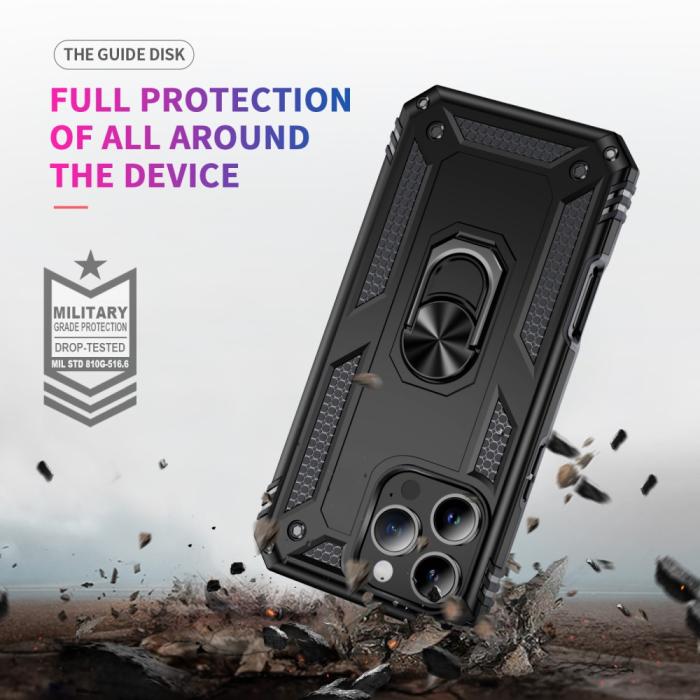 Bild 6,  iPhone 16 Pro Max Skal Shockproof Hybrid Ring Svart