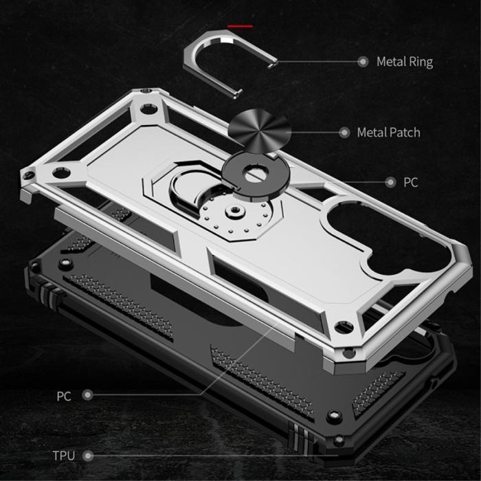 Bild 3,  Samsung Galaxy S23 FE Skal Ring Hybrid Armor Silver