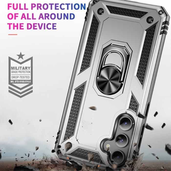 Bild 4,  Samsung Galaxy S23 FE Skal Ring Hybrid Armor Silver