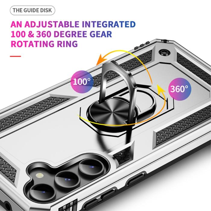 Bild 6,  Samsung Galaxy S23 FE Skal Ring Hybrid Armor Silver