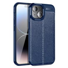  iPhone 15 Skal Litchi Textur Bl&aring;